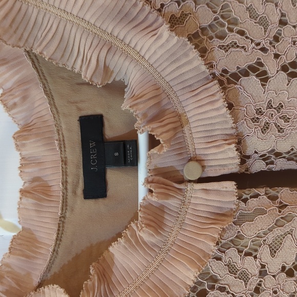 J Crew ruffle neck lace top - Picture 2 of 4